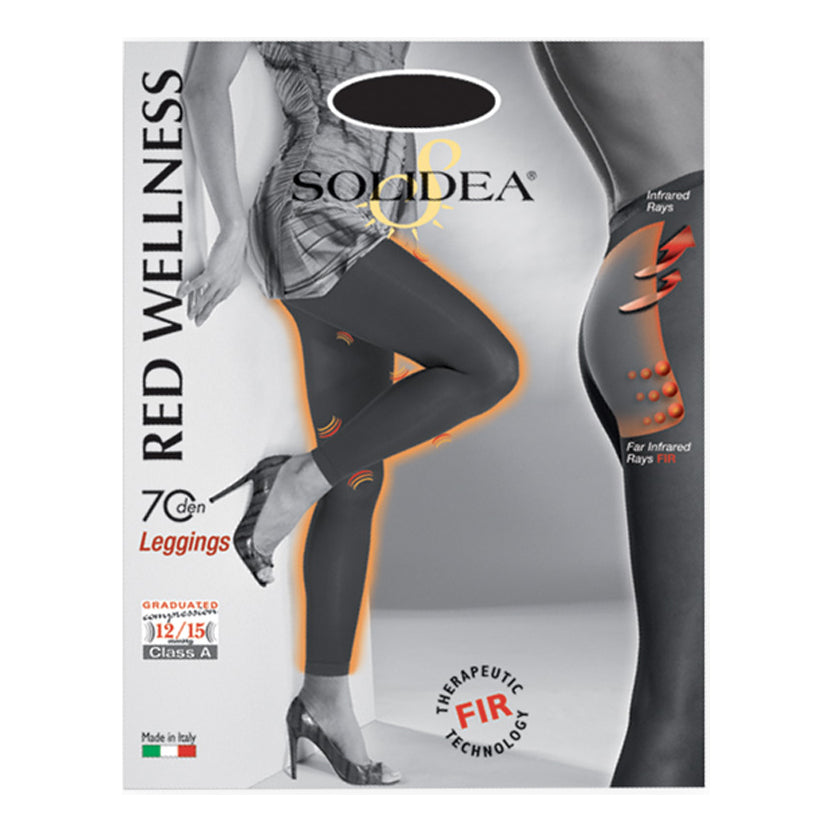 Solidea Red Wellness 70 Denari 12-15 Mmhg Leggings Preventivi Colore Nero 4-l