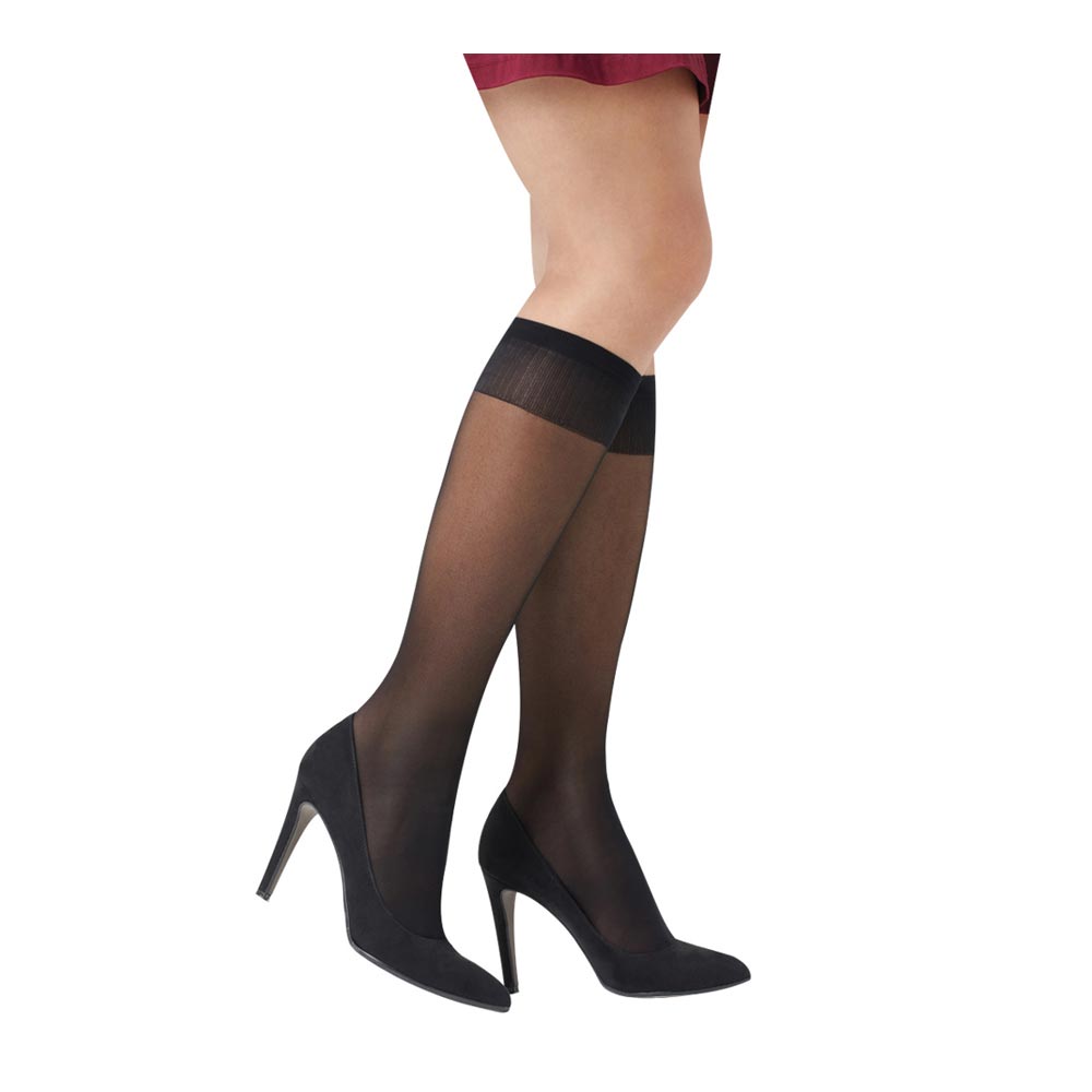Solidea Miss Relax 140 DEN 18-21 mmHg - Gambaletto per il ritorno venoso taglia 3/L colore nero, 1 paio