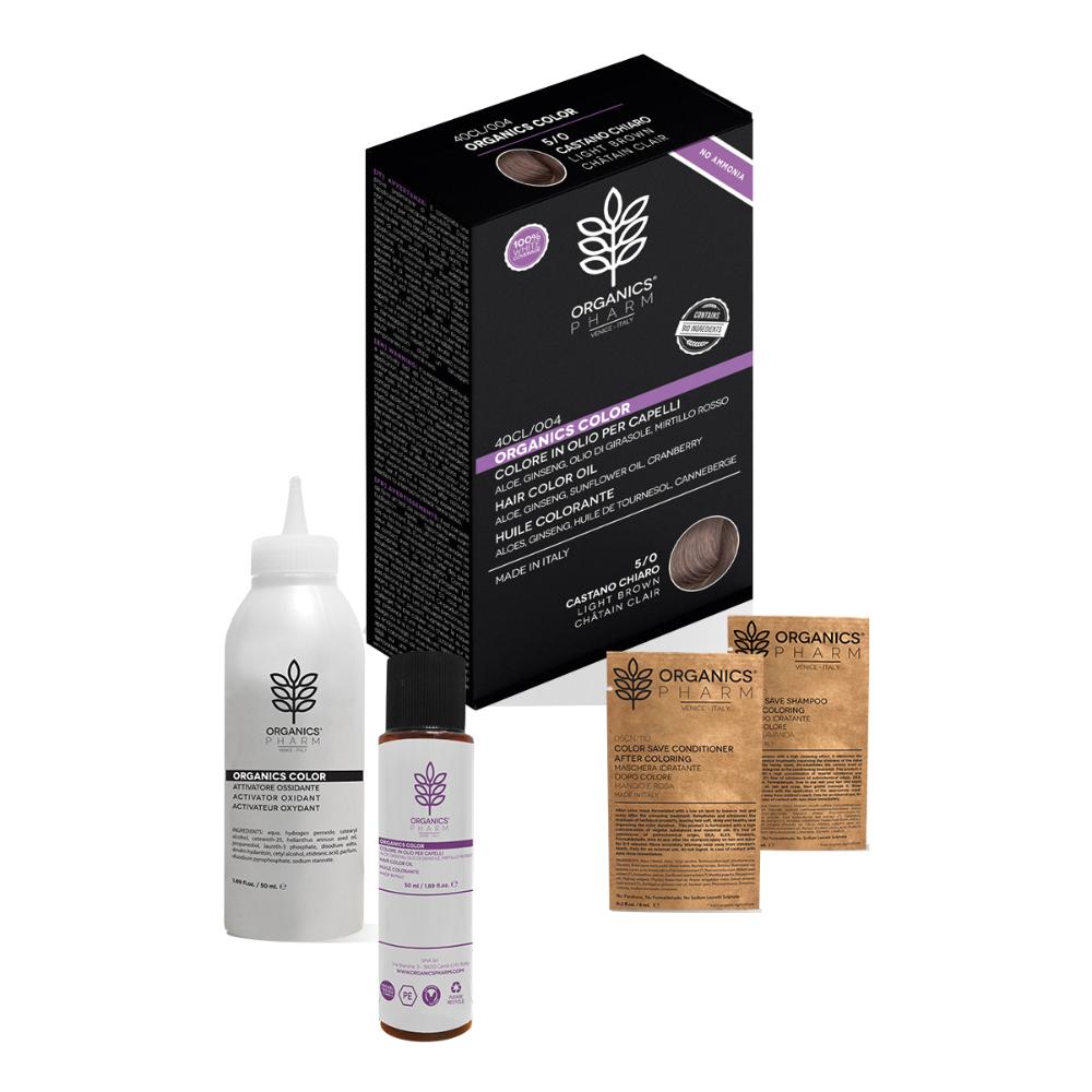 Organics Cosmetics Colore In Olio Per Capelli 5/0 Castano Chiaro