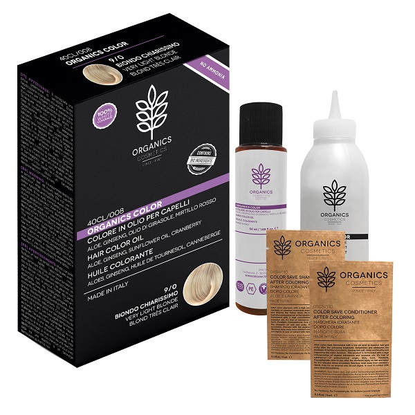 Organics Cosmetics Colore In Olio Per Capelli 9/0 Biondo Chiarissimo