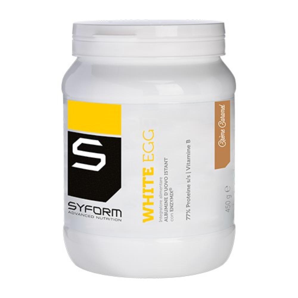 Syform White Egg Creme Caramel 450g - Integratore Alimentare con Pure Albumine d'Uovo Instant e Enzymix