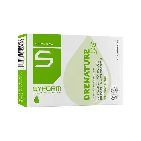 Syform Drenature Pill - Integratore per il drenaggio dei liquidi e la funzione epatica, 30 compresse