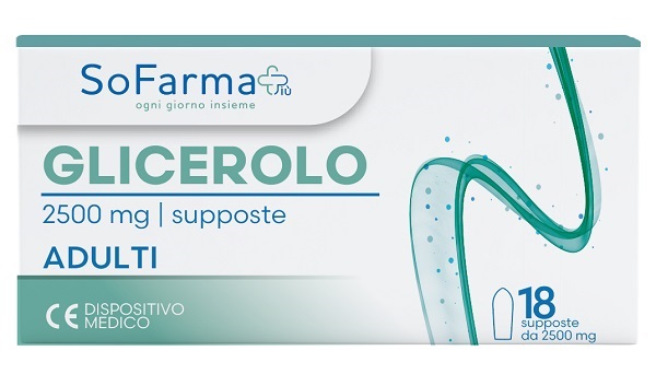 Glicerolo supposte adulti 2250 mg 18 pezzi sofarmapiu'
