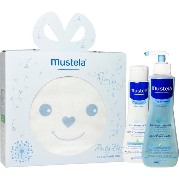 Mustela Kit Primi Cambi Cofanetto Con Fluido Detergente 300ml + Pasta Cambio 50ml + Porta Pannolino