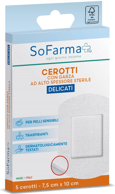 Sofarmapiu' Cerotto Delicato 7,5X10 Cm 5 pz