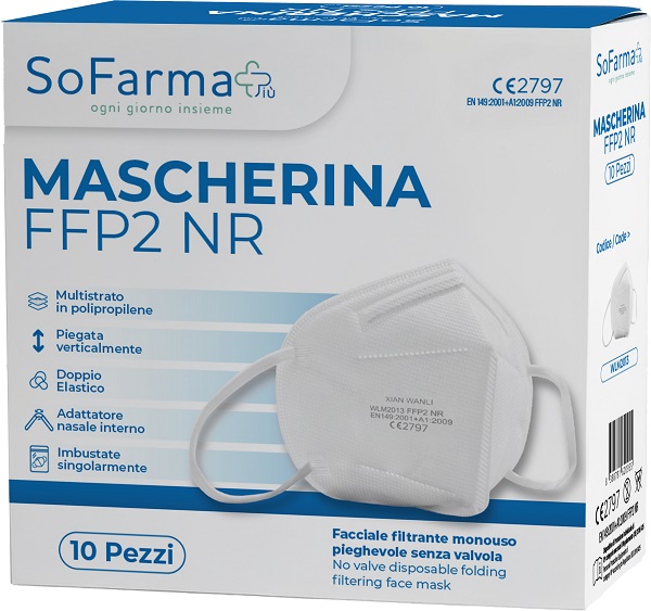 Mascherina ffp2 bianca 10 pezzi sofarmapiu' — confronto prezzi