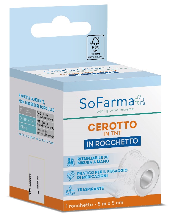 Sofarmapiu' Rocchetto Tessuto Non M 5X5 Cm 1 pz Cerotto — confronto prezzi