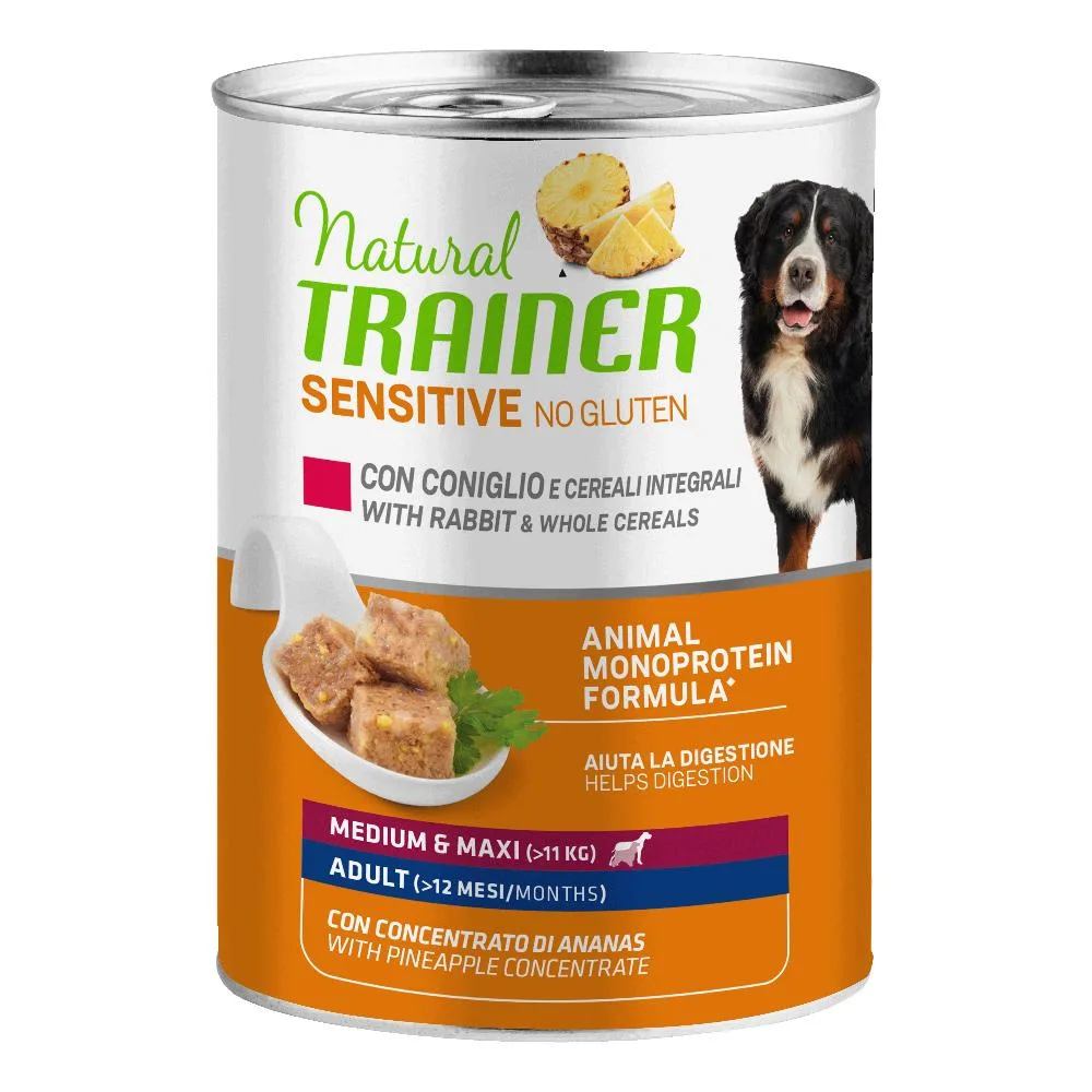 Trainer Cane Natural Sensitive Adulto Medium&amp;Maxi Coniglio &amp; Cereali Integrali 400 Gr
