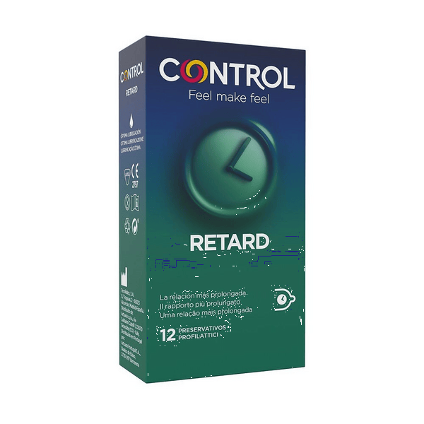 Control Retard Preservativi Ergonomici in Lattice Naturale con effetto ritardante 12 Profilattici