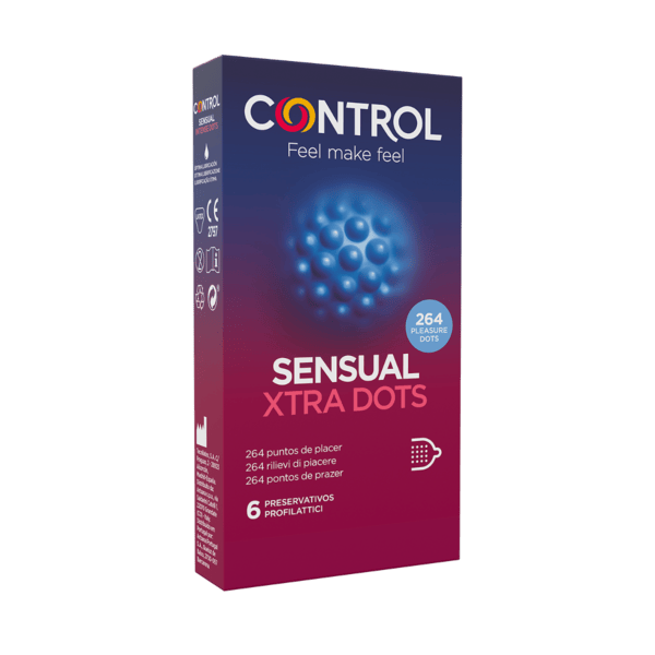 Control Sensual Xtra Dots Profilattici Extra Stimolanti 6 Pezzi