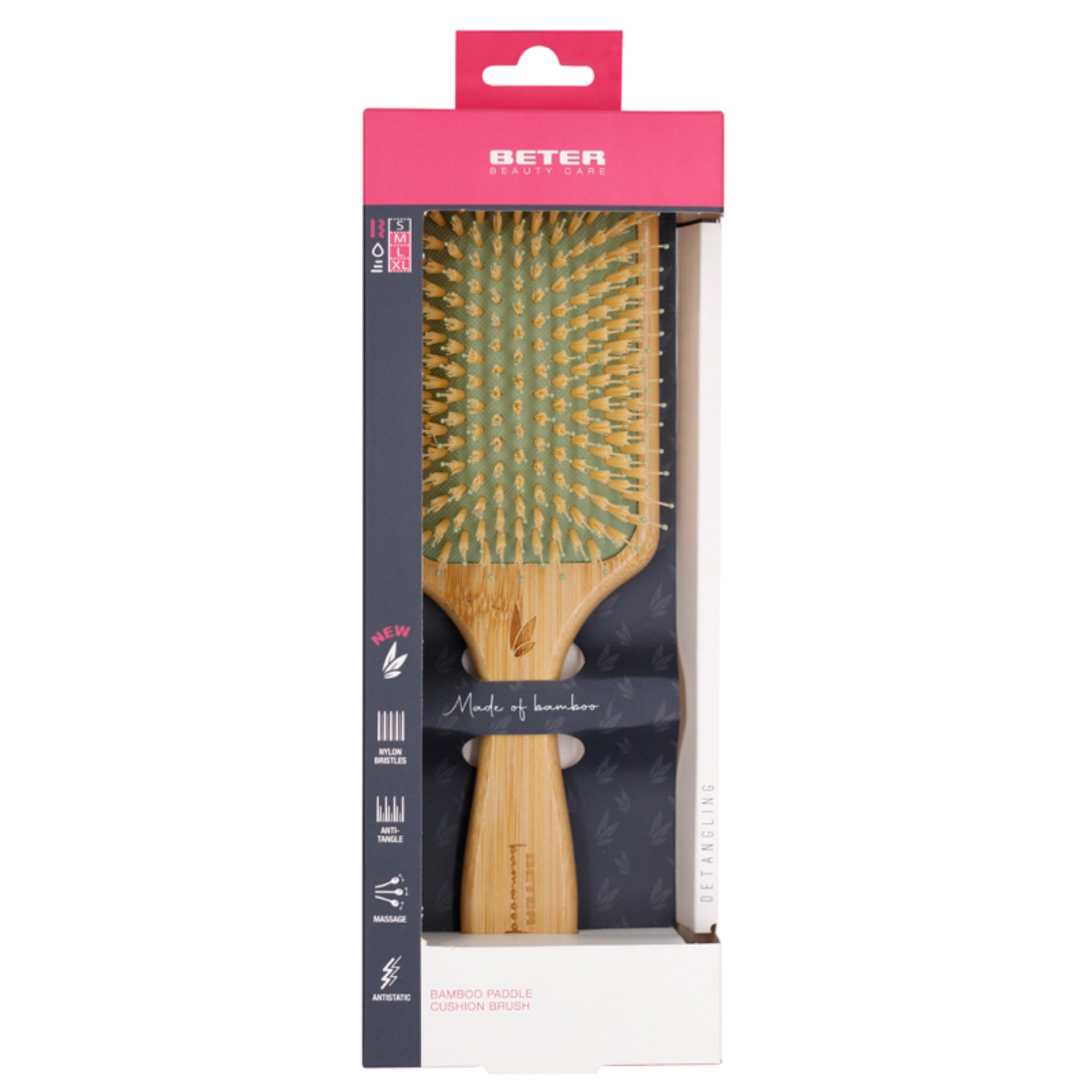 Beter Bamwood Paddle Cushion Brush | Spazzola Capelli Anti-Rottura | S