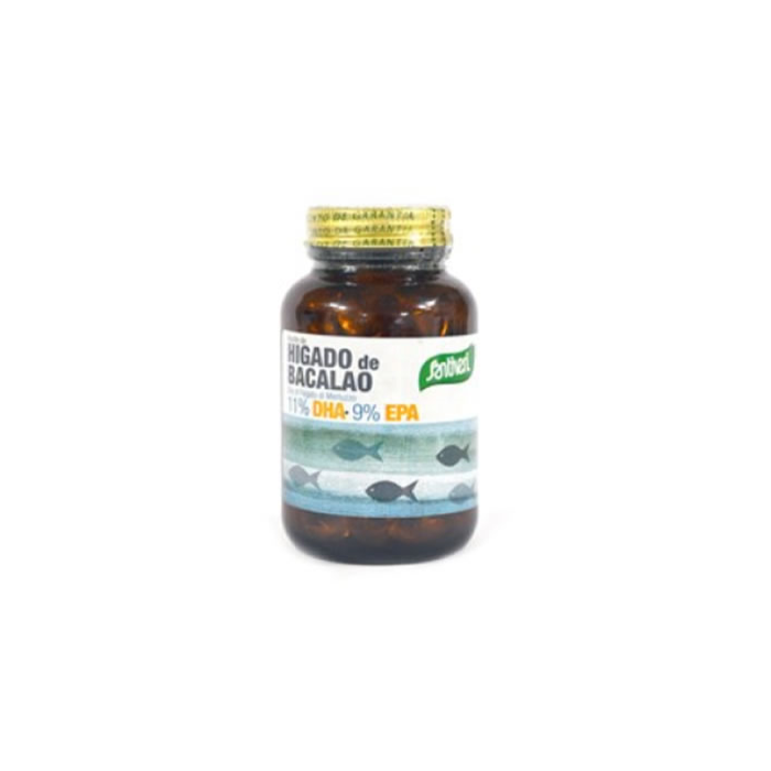 Santiveri Olio di fegato di merluzzo - Integratore per il colesterolo, 120 perle