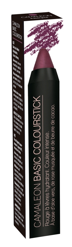 Camaleon Basic Colourstick Melanzana - Rossetto idratante a lunga durata con aloe vera, 4 g