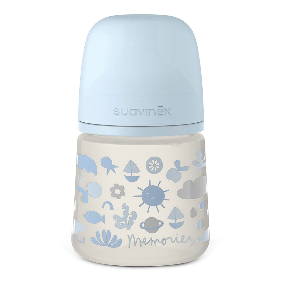 MEMORIES BIBERON DA 150ML SILICONE TETTARELLA SIMMETRICA PRO AZZURRO FLUSSO LENTO 0 MESI+