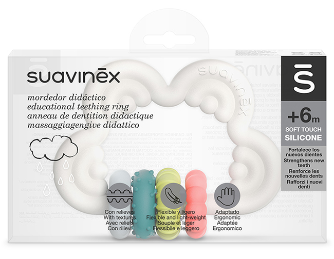 Suavinex Anello Dentizione In Silicone Step 3 Nuvola Bianca 6m+