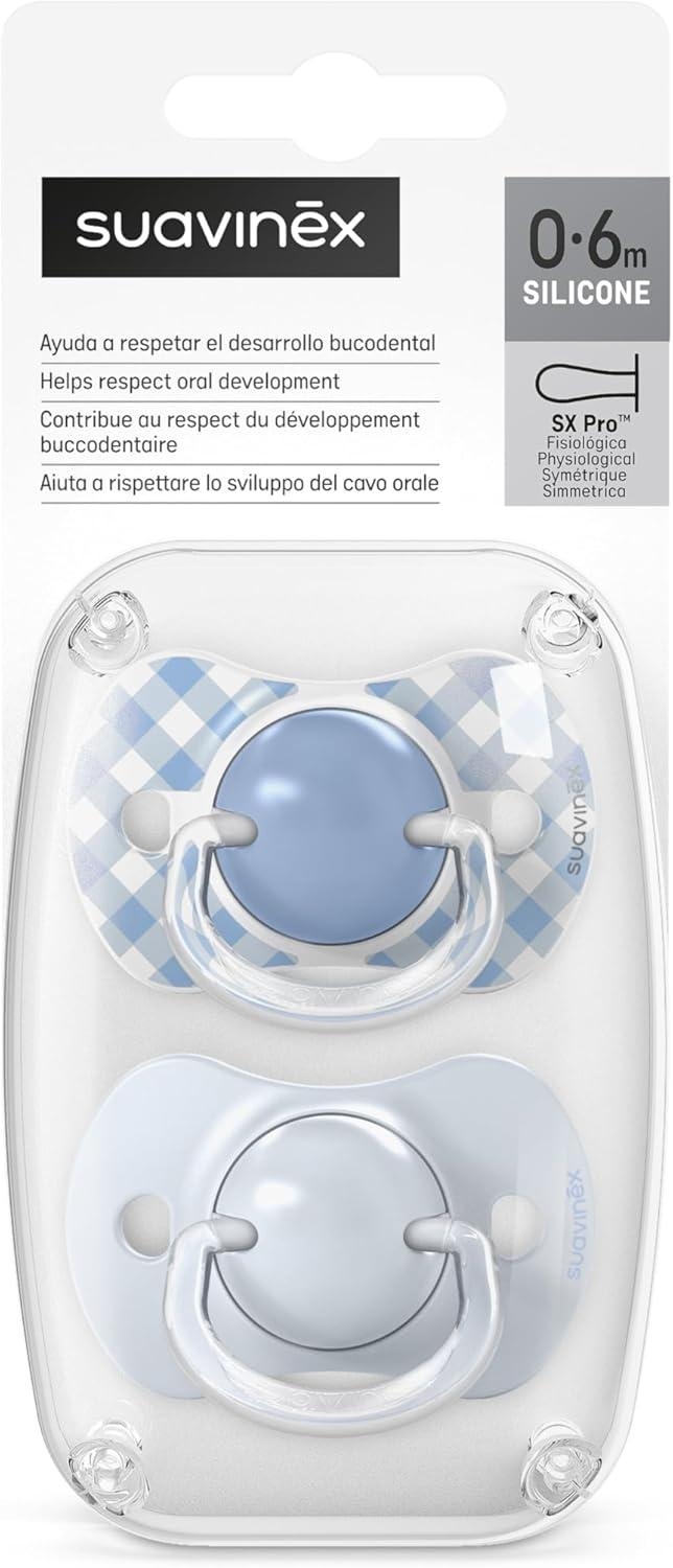 Suavinex Wild & Free Succhietti 0-6 Mesi In Silicone Sx Pro Azzurro 2 Pezzi