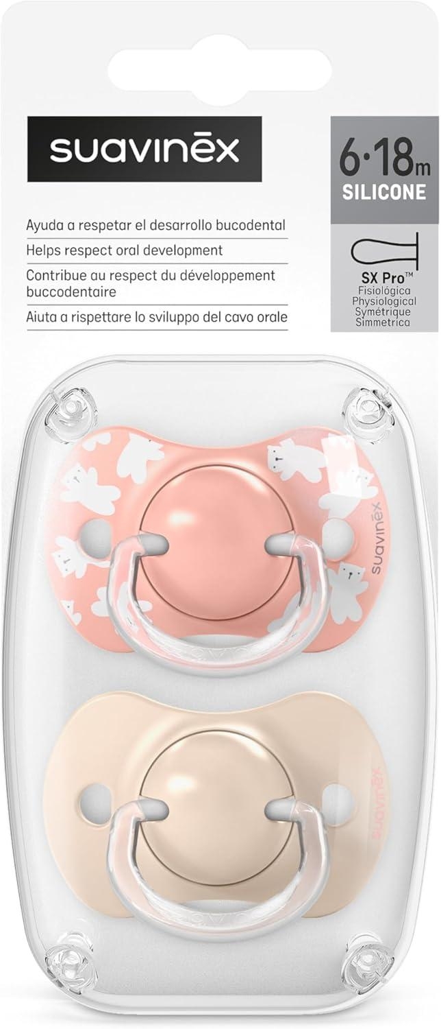 Suavinex Wild & Free Succhietti Sx Pro 6-18 Mesi In Silicone Rosa 2 Pezzi