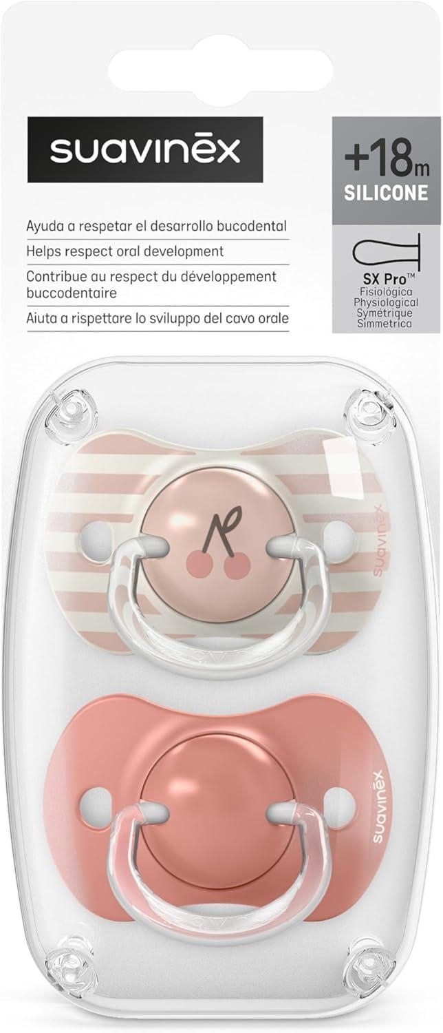 Suavinex Birdies Succhietti Sx Pro 18m+ In Silicone Rosa 2 Pezzi