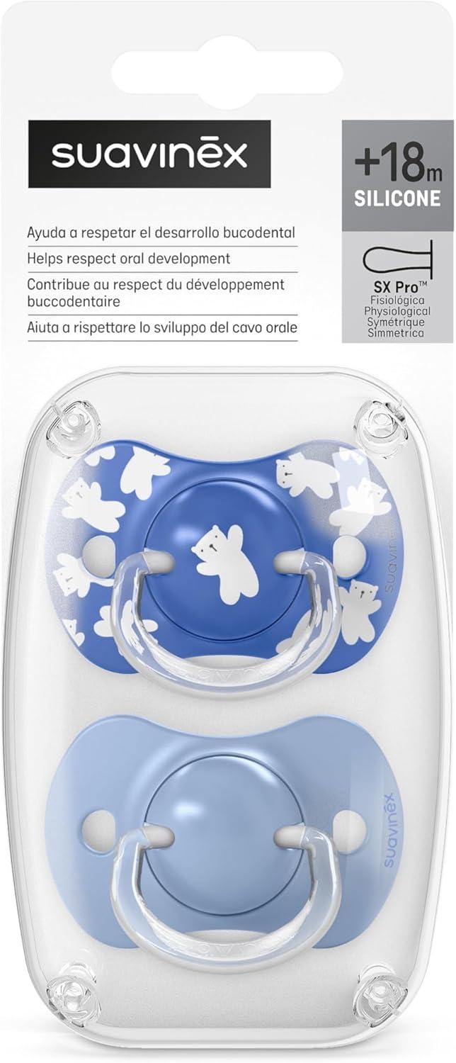Suavinex Wild&free Succhietti Sx Pro 18m+ In Silicone Azzurro 2 Pezzi