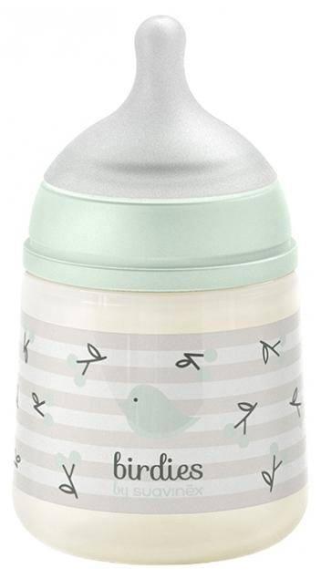 Suavinex Birdies Biberon Con Tettarella Sx Pro Anticolica 0m+ In Silicone Verde 150ml