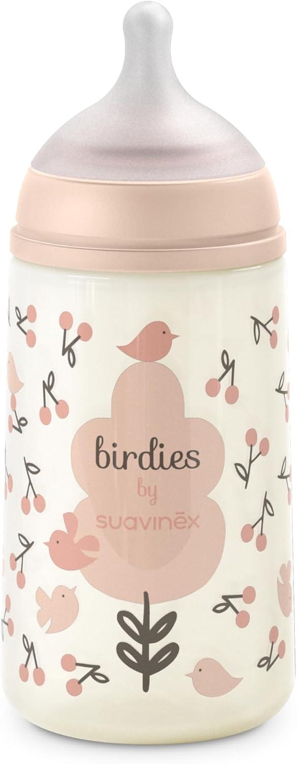 Suavinex Birdies Biberon Con Tettarella Sx Pro Flusso Medio Anticolica 3m+ In Silicone Rosa 270ml — confronto prezzi