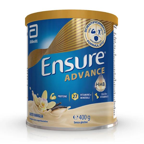 Ensure Advance Integratore Alimentare Proteico e Multivitaminico con HMB Formato Polvere 400g Gusto Vaniglia