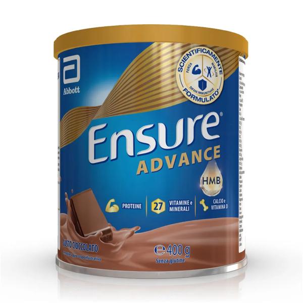 Ensure Advance Integratore Alimentare Proteico e Multivitaminico con HMB Formato Polvere 400g Gusto Cioccolato