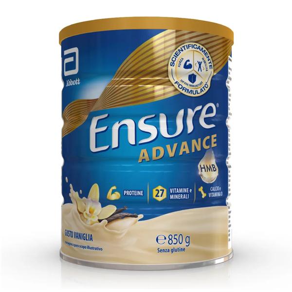 Ensure Advance Integratore Alimentare Proteico e Multivitaminico con HMB Formato Polvere 850g Gusto Vaniglia