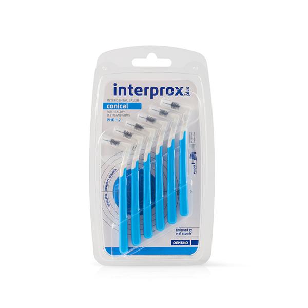 Interprox Plus Conical Scovolino Conico Angolato 1.7 mm 6 Scovolini Celesti