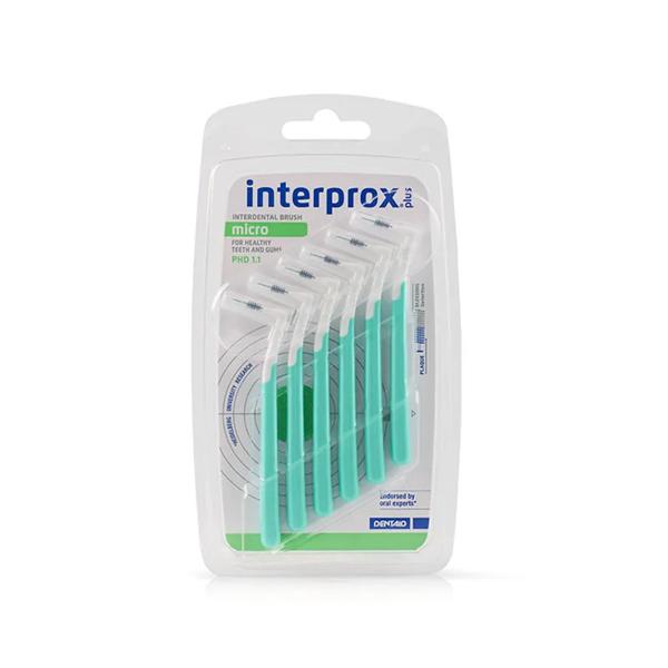 Interprox Plus Micro Scovolino Cilindrico Angolato 1.1 mm 6 Scovolini Verdi