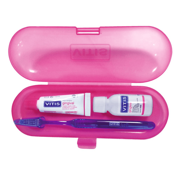 Vitis Gingival kit igiene orale per Gengive Sensibili Spazzolino + Dentifricio 15 ml + Collutorio 30 ml