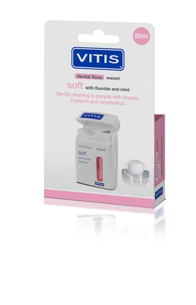 Vitis Dental Floss Soft Filo Interdentale Con Fluoro e Menta 50 m