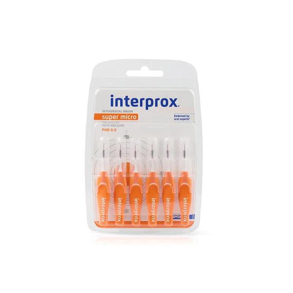 Interprox Super Micro Scovolino Cilindrico Dritto 0.9 mm 6 Scovolini Arancioni