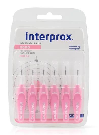 Interprox Nano Scovolino Cilindrico Dritto 0.7 mm 6 Scovolini Rosa
