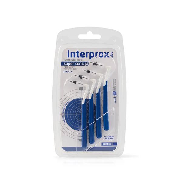 Interprox Plus Super Conical Scovolino Angolato 2.0 mm 4 Scovolini Blu
