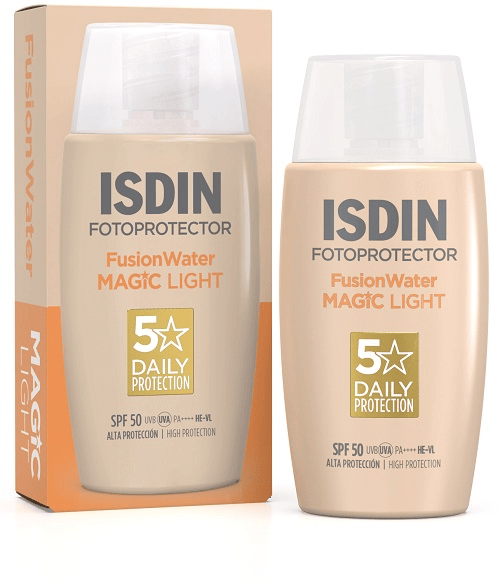 Isdin Fotoprotector FusionWater Magic Light 50 ml Protezione Solare Colorata SPF 50+ Viso