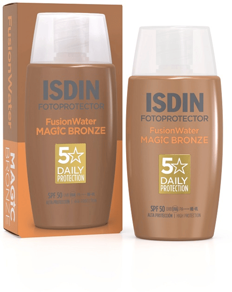 Isdin Magic Bronze 50 ml Fotoprotettore Viso Colorato Ultraleggero SPF 50 Alta Protezione