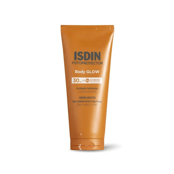 ISDIN Body Glow Crema Solare Corpo SPF30 200ml Effetto Luminoso Resistente all'Acqua