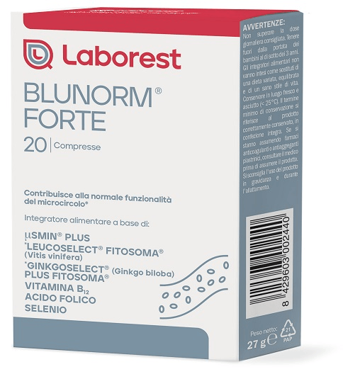 Blunorm Forte 20 Compresse Fast-slow Integratore Per Microcircolo e Corretta Circolazione del Sangue — confronto prezzi