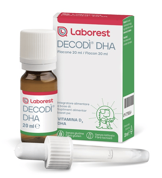 Laborest Decodì DHA 20 ml Integratore di Vitamina D3 e DHA per Sistema Immunitario, Denti e Ossa