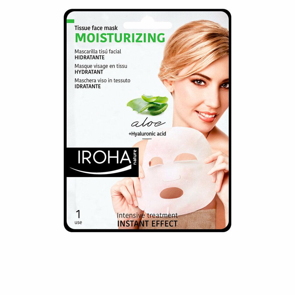 IROHA Maschera viso in tessuto confortante e idratante con Aloe Vera
