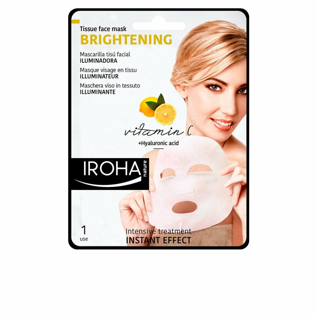 IROHA Maschera viso in tessuto illuminante e idratante con vitamina C