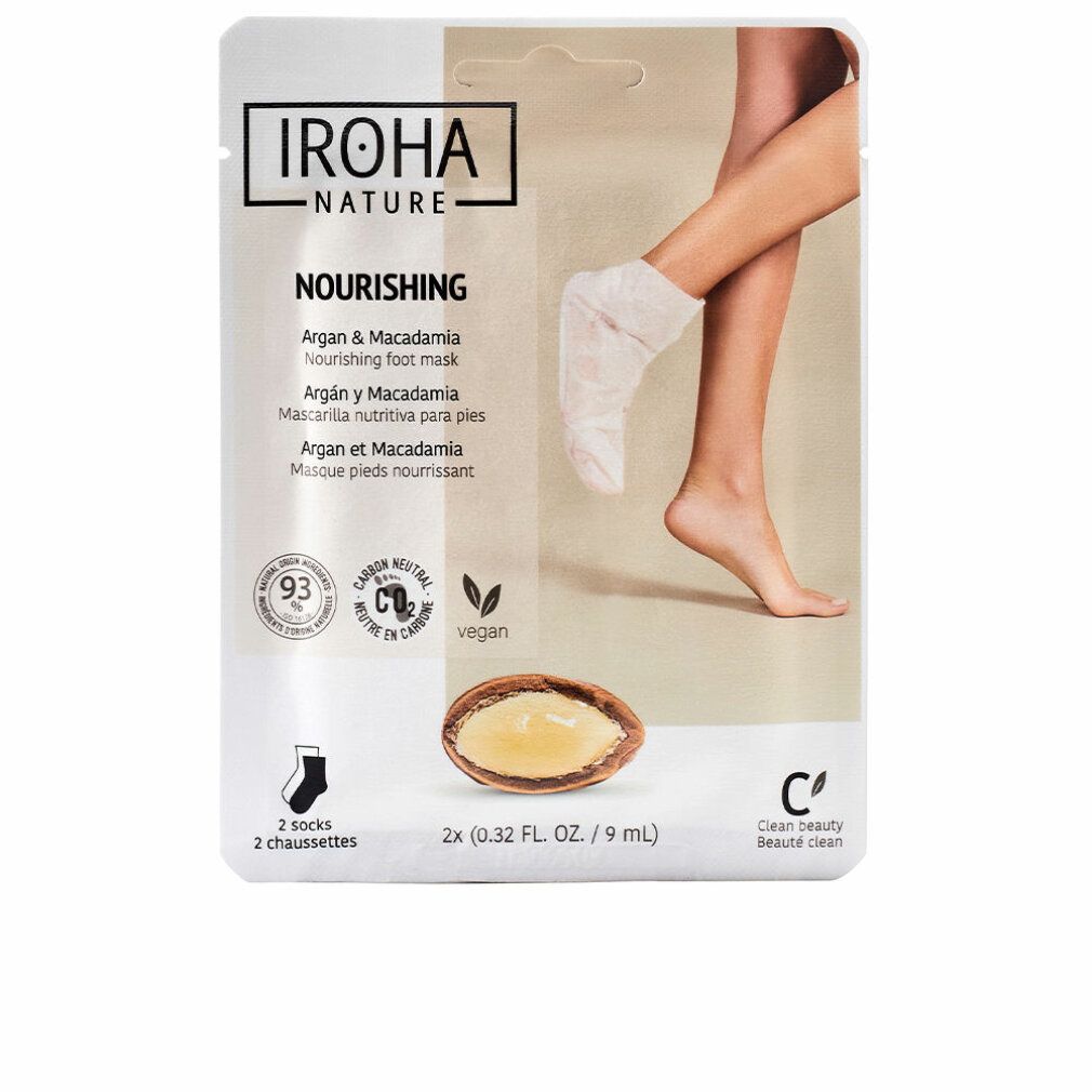 Iroha Nature Calzini Maschera Nutrienti Per Piedi All'Olio Di Argan E Macadamia 2 pz x 9 ml