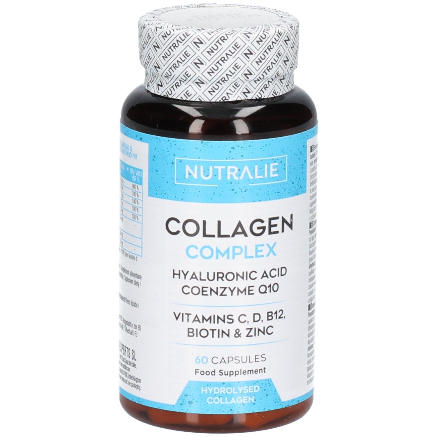 Nutralie Collagene + Acido Ialuronico Coenzima Q10 Vitamine A, C, D e B12 Zinco 60 St