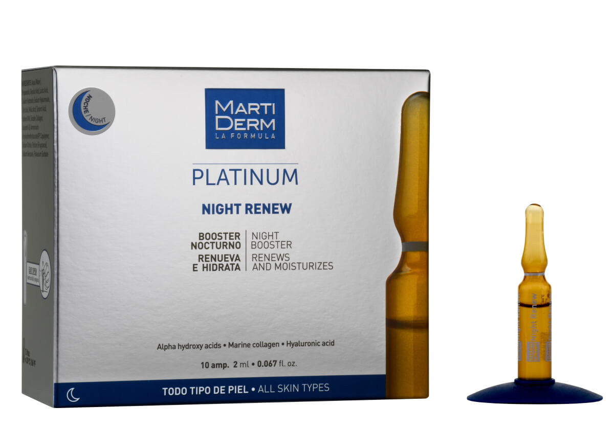 Martiderm Platinum Night Renew Siero Viso Rigenerante Notte 8 Pc