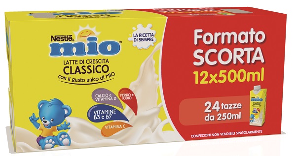 Mio latte crescita classico 12 pezzi da 500 ml
