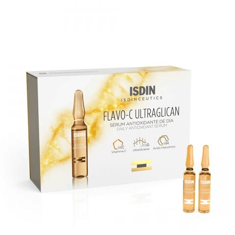 Isdin Isdinceutics Flavo-C Ultraglican Siero Antiossidante Viso Giorno 30 Fiale