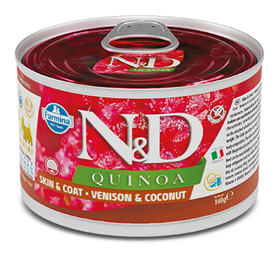 Farmina N&D Quinoa Canine Skin & Coat Venison - Mini Wet Food 140 g Mangime