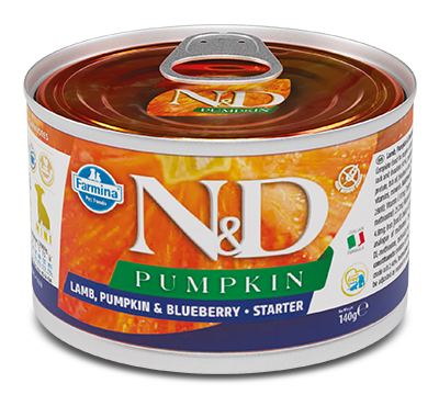 Farmina N&D Pumpkin Canine Lamb, & Blueberry - Starter Mini Wet Food 140 g Mangime