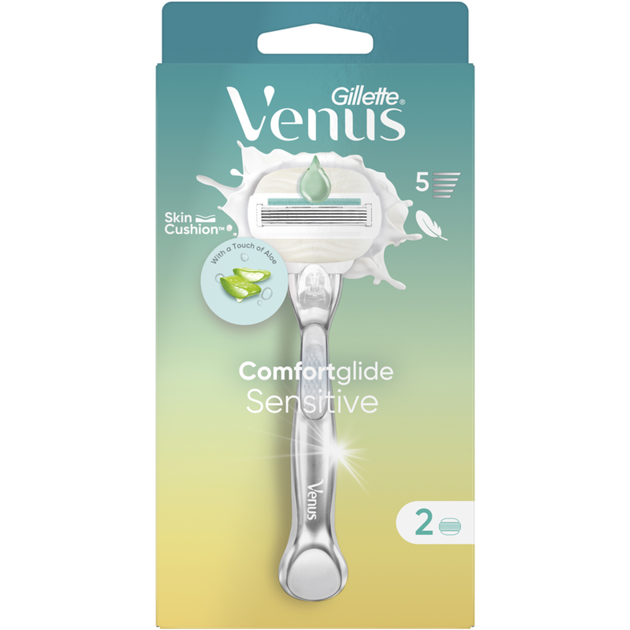 Gillette Venus Comfortglide Sensitive Rasoio A 5 Lame 2 Pezzi